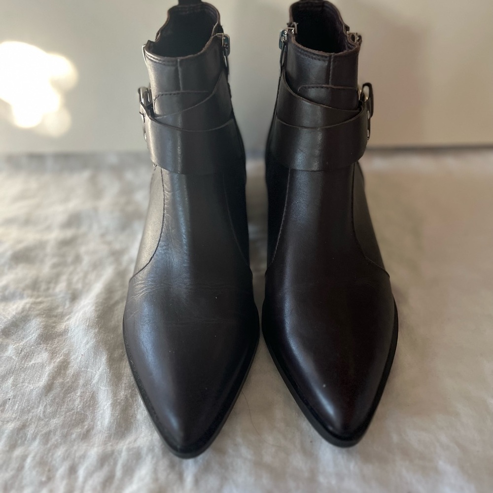 Nine West Collin Motorcycle Bootie Brown 7.5 EUC
